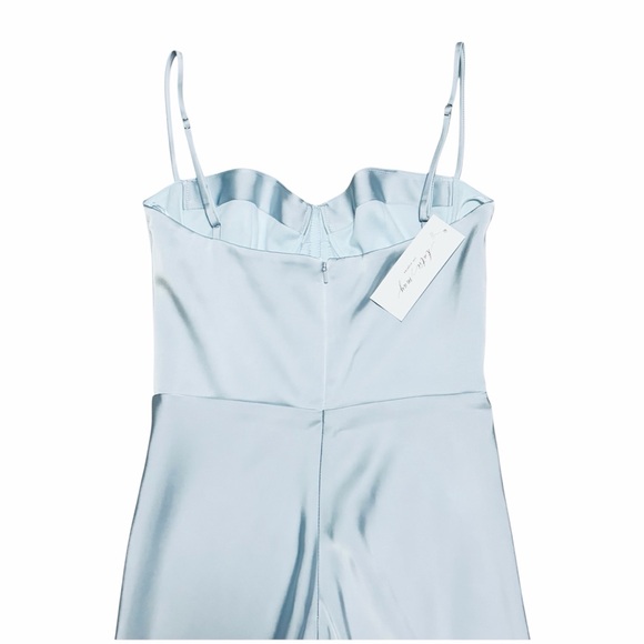 KATIE MAY x REVOLVE NWT Celestial Blue Satin Flora Midi Dress XS - Picture 8 of 15